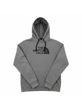 The North Face Hoodie Men L Gray Pullover Logo Hooded Sweatshirt